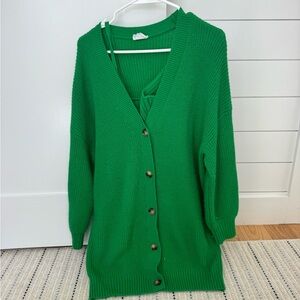 Emerald Green Women's Cardigan Sweater
